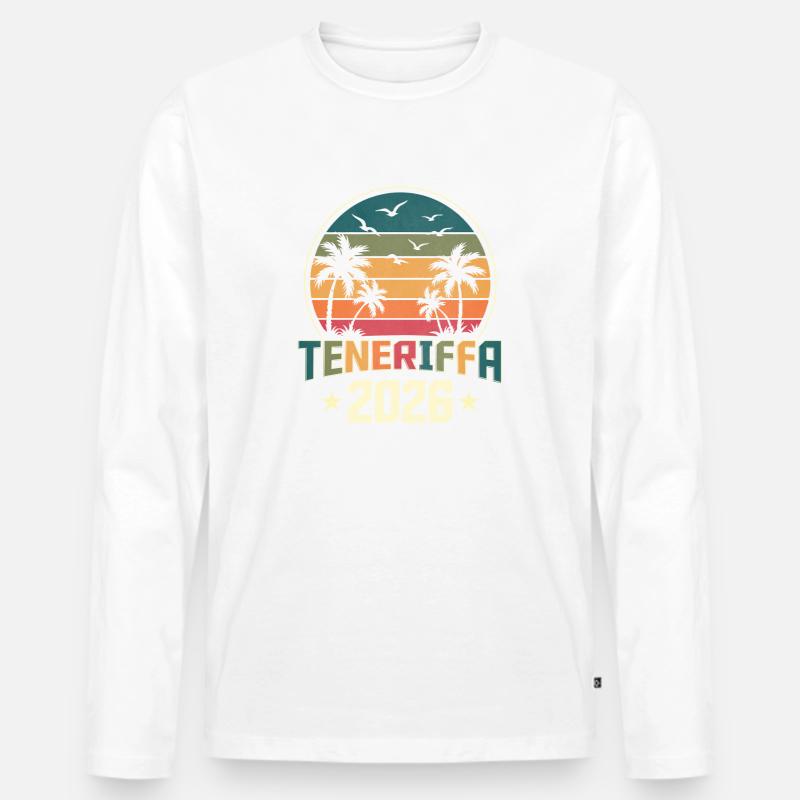 Teneriffa 2026 - Männer Premium Bio Langarmshirt - Weiß