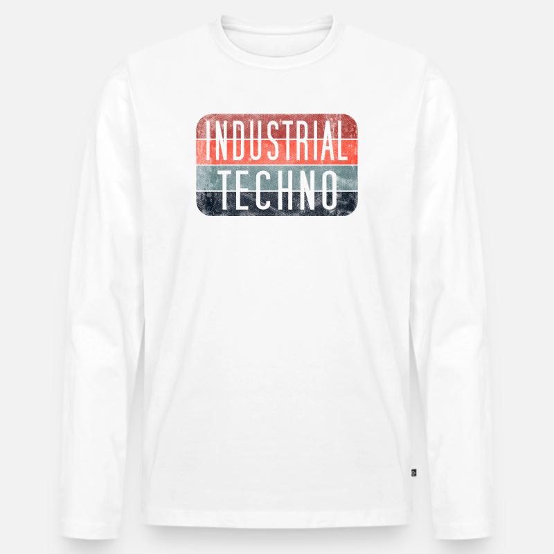 Industrial Techno Retro Gradient - Männer Premium Bio Langarmshirt - Weiß