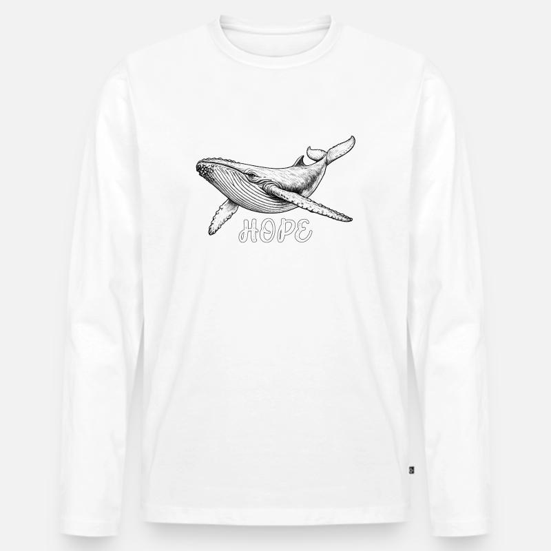 Hoffnung Wal-Rettung Hope - Männer Premium Bio Langarmshirt - Weiß