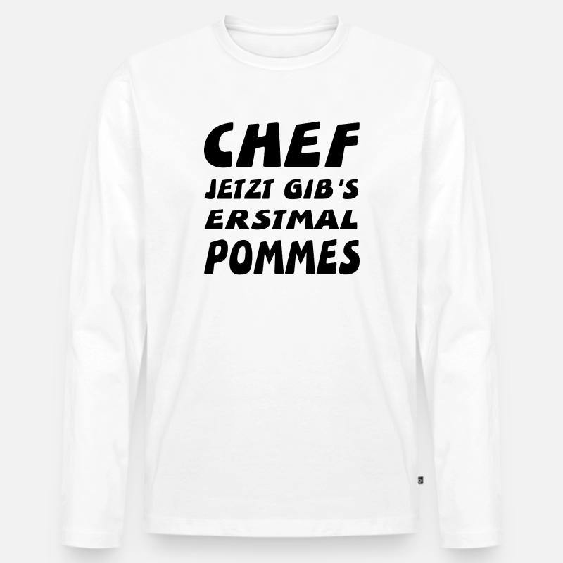 Chef - Männer Premium Bio Langarmshirt - Weiß