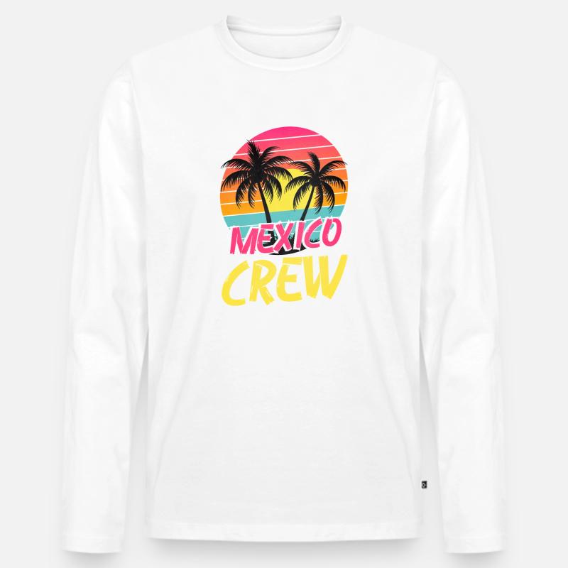Equipaggio Messico - Maglia a manica lunga ecologica premium da uomo - bianco
