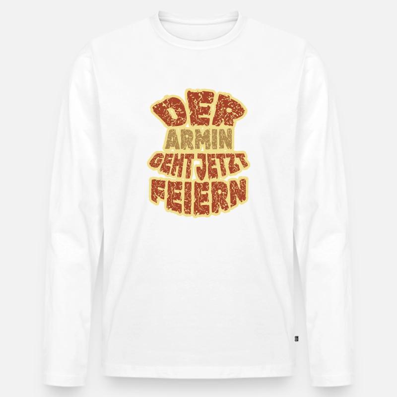 Armin - Männer Premium Bio Langarmshirt - Weiß