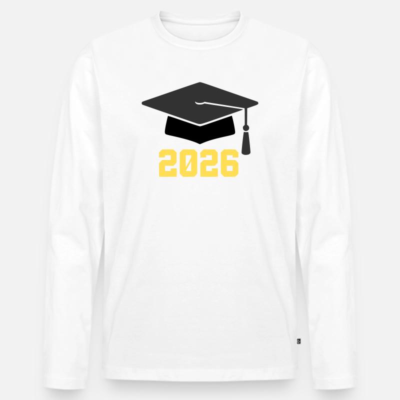 Doktorhut Abschluss 2026 - Männer Premium Bio Langarmshirt - Weiß
