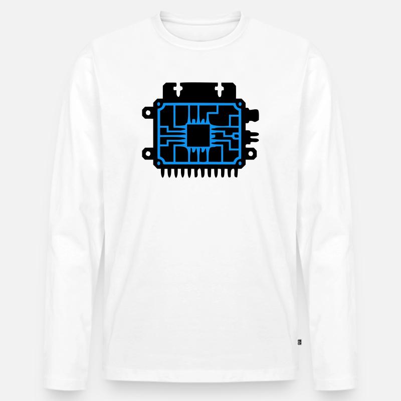 Logo informatique du PCB Microchip - T-shirt manches longues Premium bio Homme - blanc
