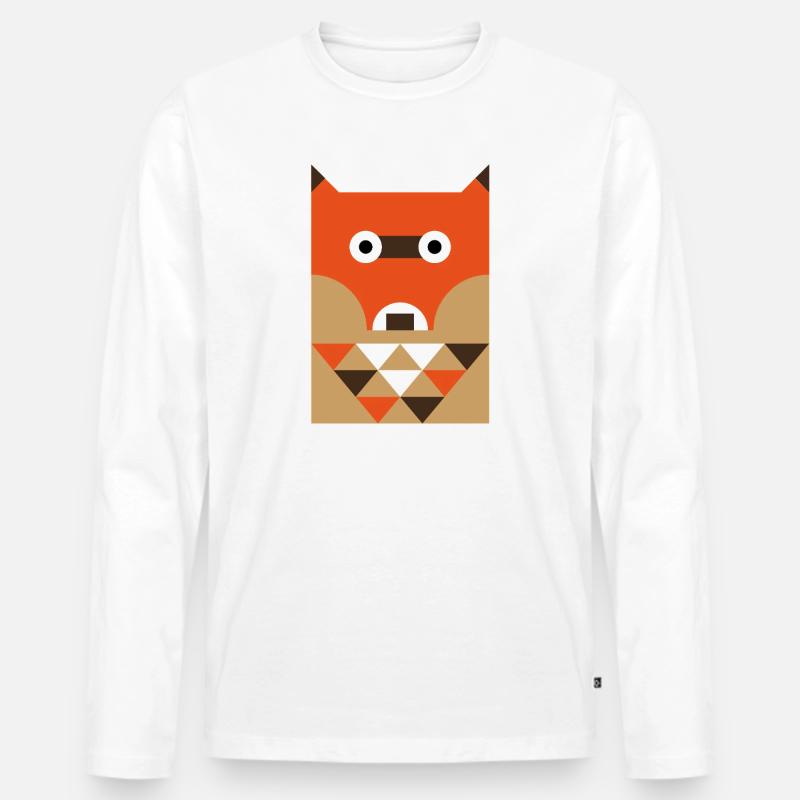 Fuchs - Männer Premium Bio Langarmshirt - Weiß