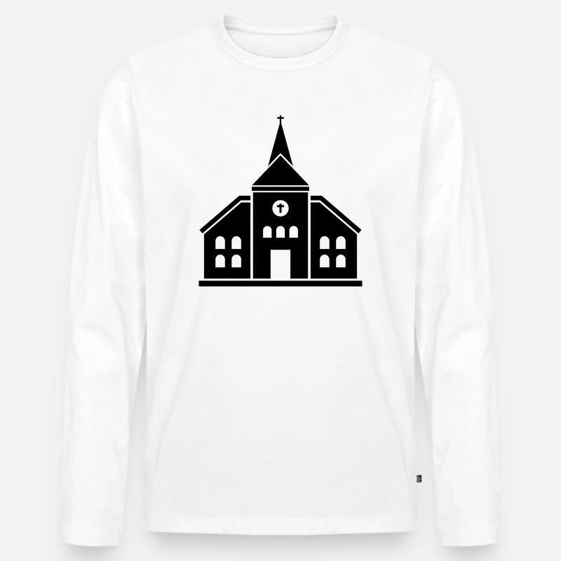 Kirche - Männer Premium Bio Langarmshirt - Weiß