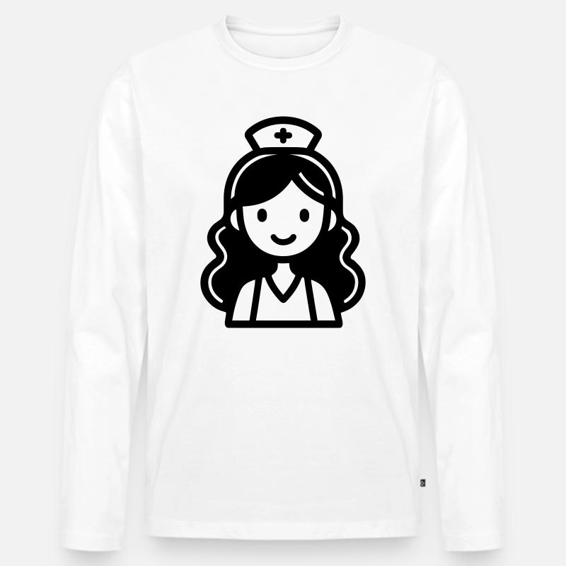 Krankenschwester - Männer Premium Bio Langarmshirt - Weiß