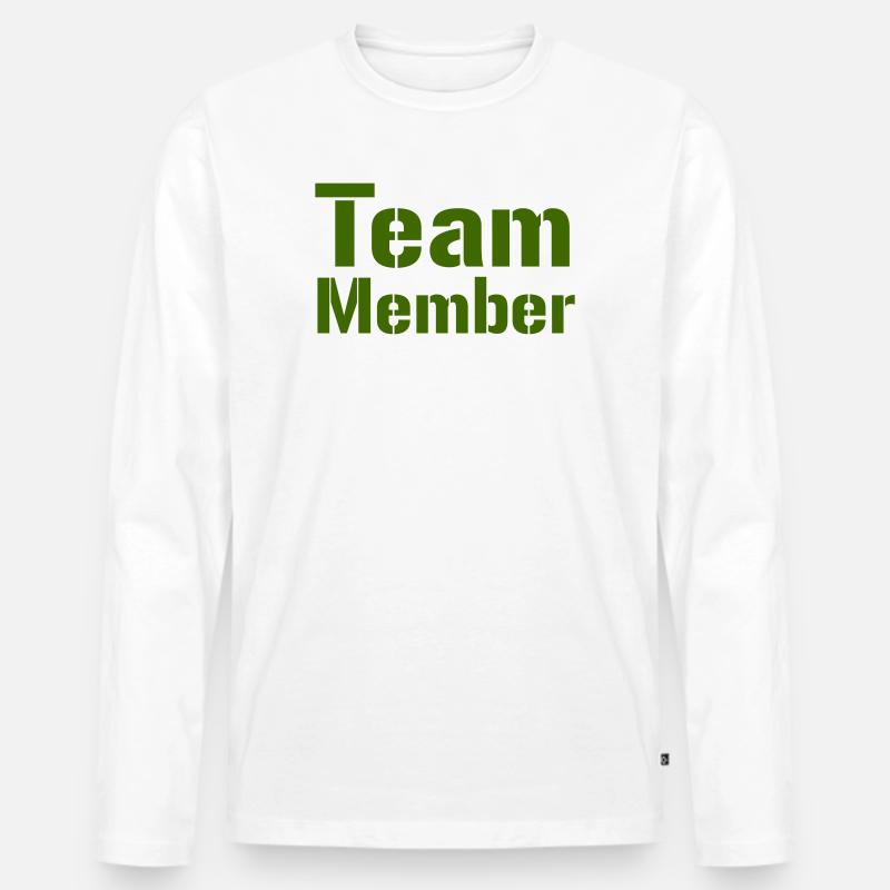 Team Member Bold Typography - Männer Premium Bio Langarmshirt - Weiß
