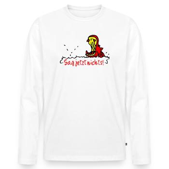Hippo - Männer Premium Bio Langarmshirt - Weiß - Vorne - Nico (187cm)
