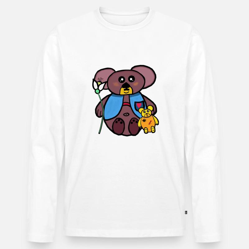 Teddy Teddybären Kinder Kind Bär - Männer Premium Bio Langarmshirt - Weiß