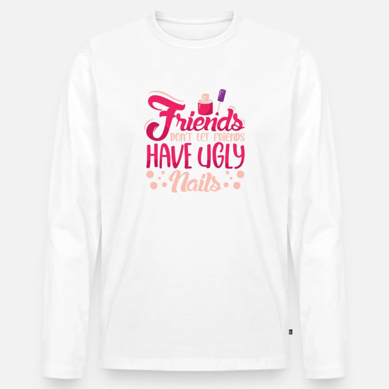 Nageldesigner Nageldesignerin Kosmetik Nagelstudio - Männer Premium Bio Langarmshirt - Weiß