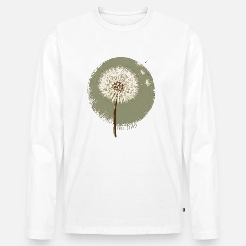 Pusteblume - Männer Premium Bio Langarmshirt - Weiß