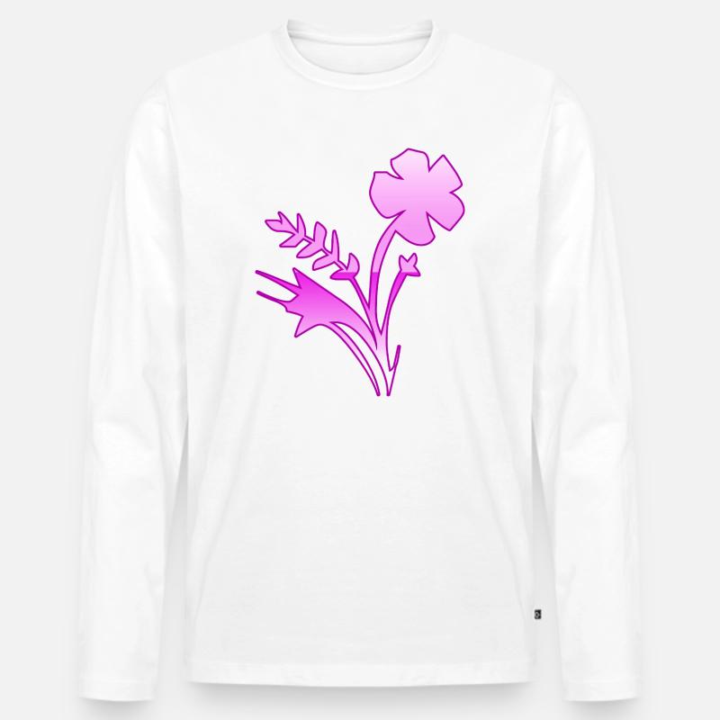 Blumen - Männer Premium Bio Langarmshirt - Weiß