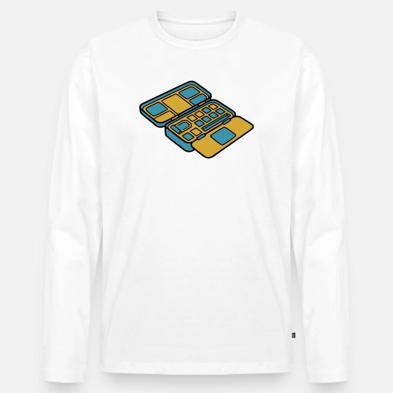 Bunter Aquarell Malkasten Kunst - Männer Premium Bio Langarmshirt - Weiß