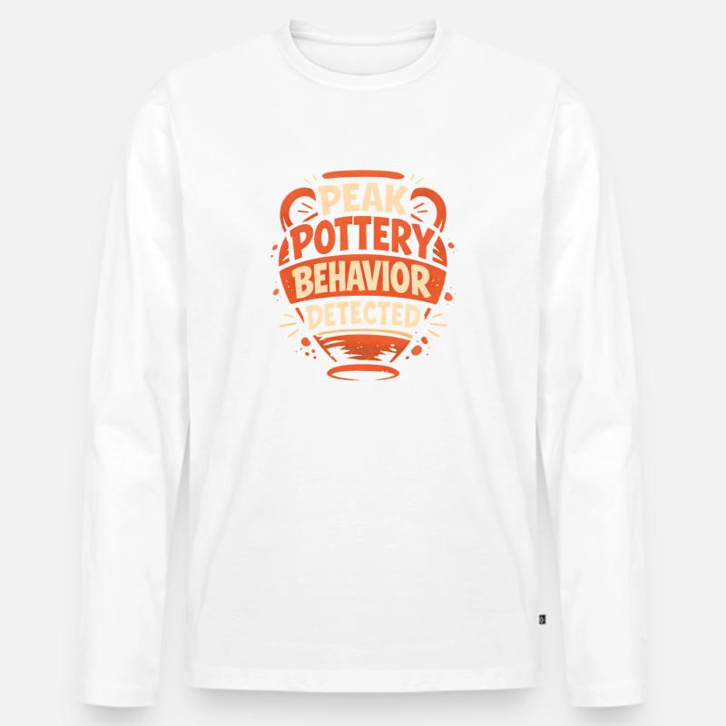 Maximaler Töpfermodus | Keramik - Männer Premium Bio Langarmshirt - Weiß