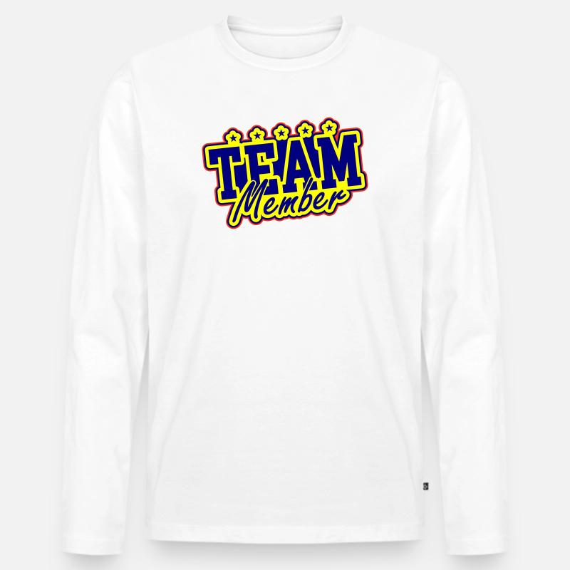 Team Mitglied - Männer Premium Bio Langarmshirt - Weiß