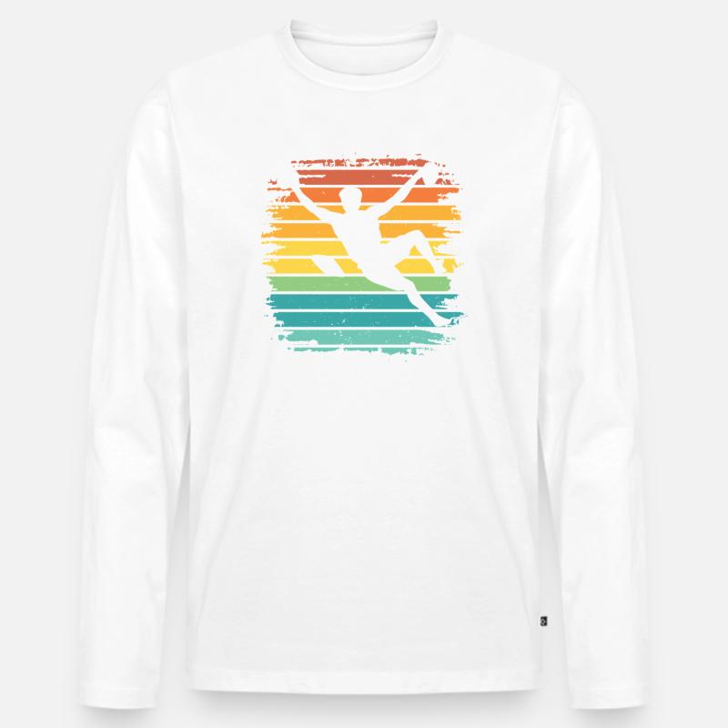 Boulderer Boulder Bouldern - Männer Premium Bio Langarmshirt - Weiß