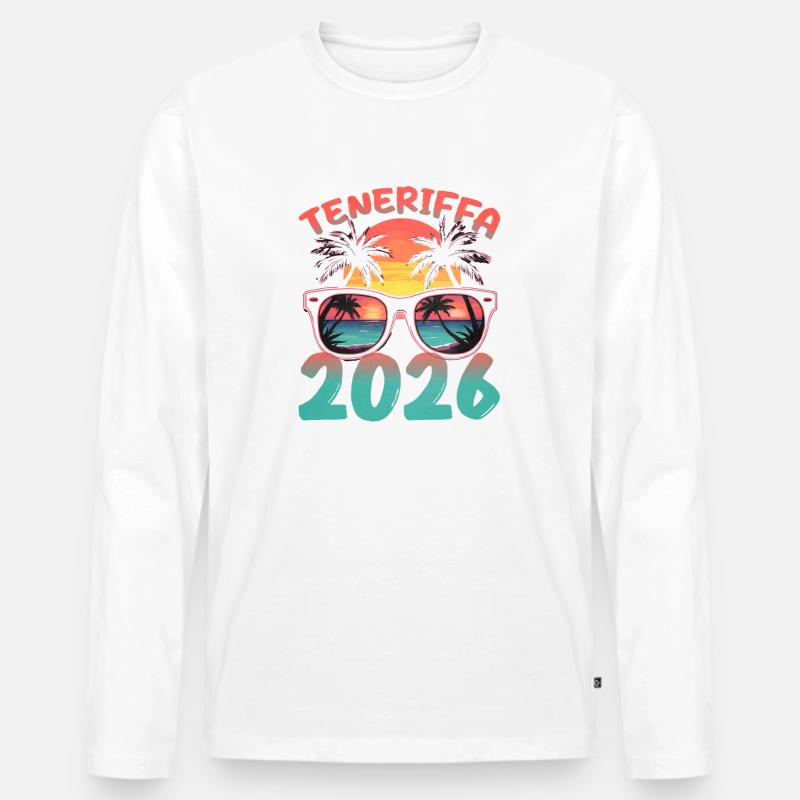 Teneriffa 2026 - Männer Premium Bio Langarmshirt - Weiß