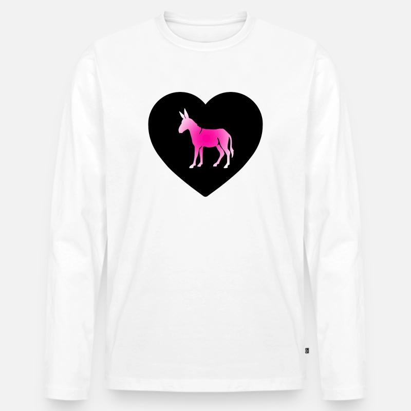 Esel - Männer Premium Bio Langarmshirt - Weiß