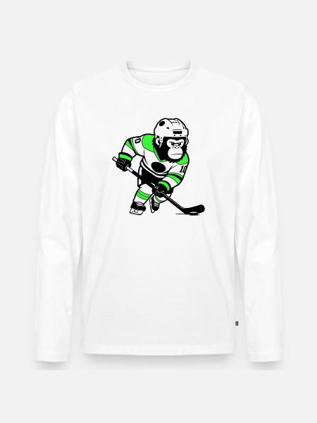 ijshockey gorilla - Men's Premium Organic Long Sleeve Shirt - white