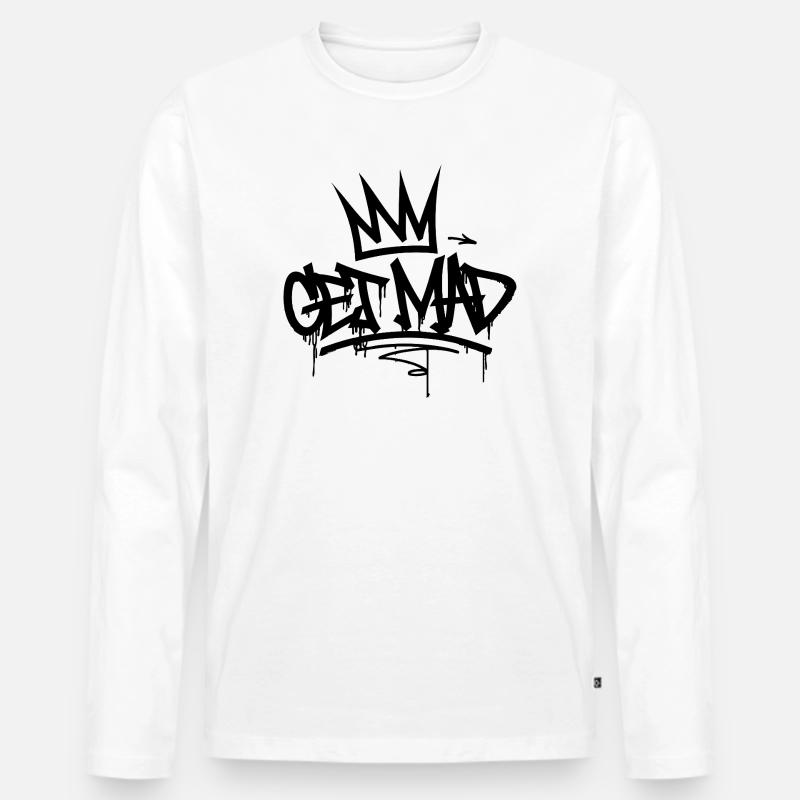 Gamma Crown Graffiti-Logo Werde wütend - Männer Premium Bio Langarmshirt - Weiß