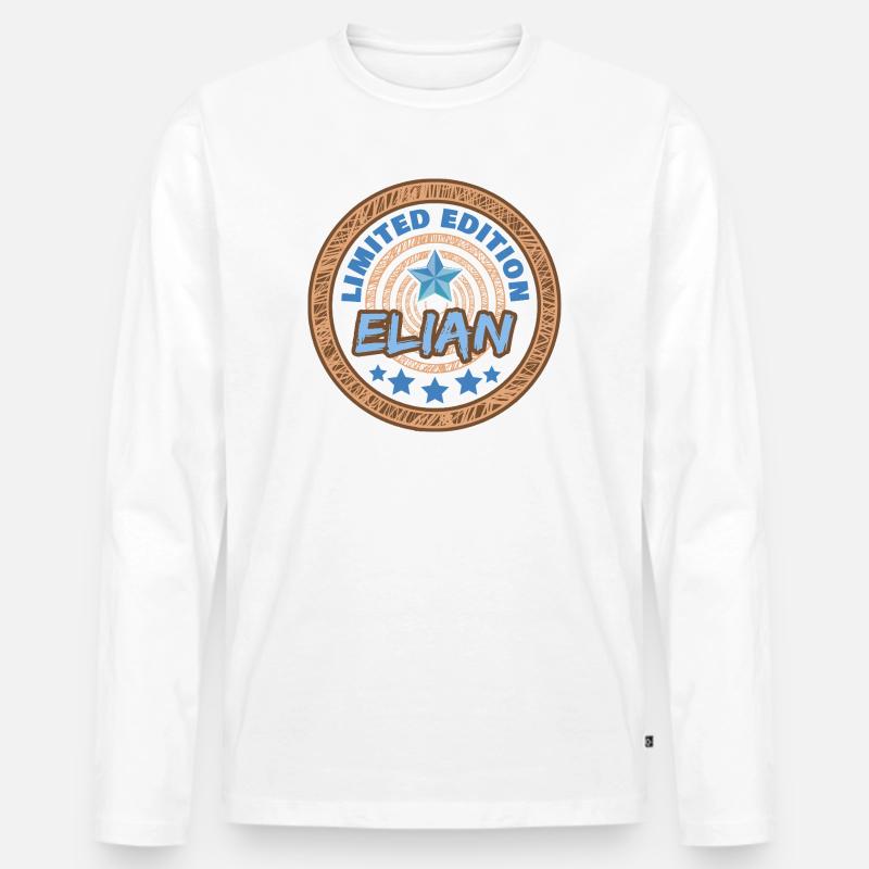 Spruch Elian - Männer Premium Bio Langarmshirt - Weiß
