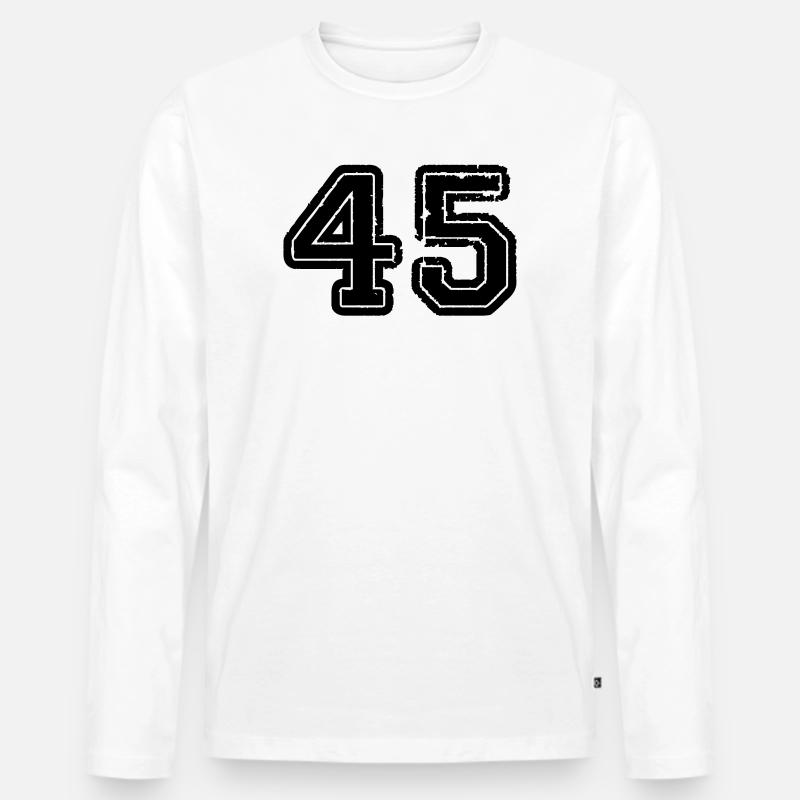 45 - Männer Premium Bio Langarmshirt - Weiß