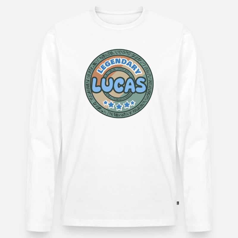 Spruch Lucas - Männer Premium Bio Langarmshirt - Weiß