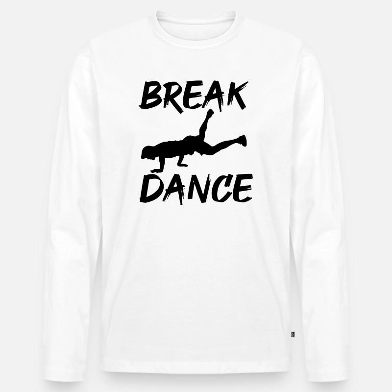 Breakdance - Männer Premium Bio Langarmshirt - Weiß