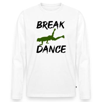 Breakdance - Männer Premium Bio Langarmshirt - Weiß - Vorne - Nico (187cm)