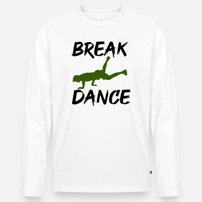 Breakdance - Männer Premium Bio Langarmshirt - Weiß