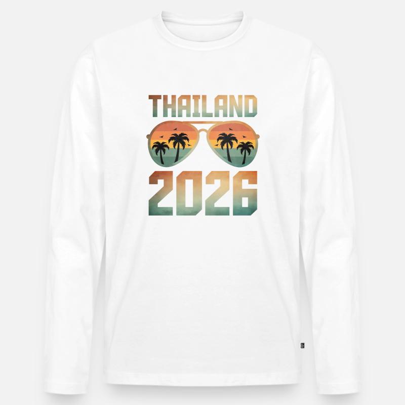 Thailand 2026 - Männer Premium Bio Langarmshirt - Weiß