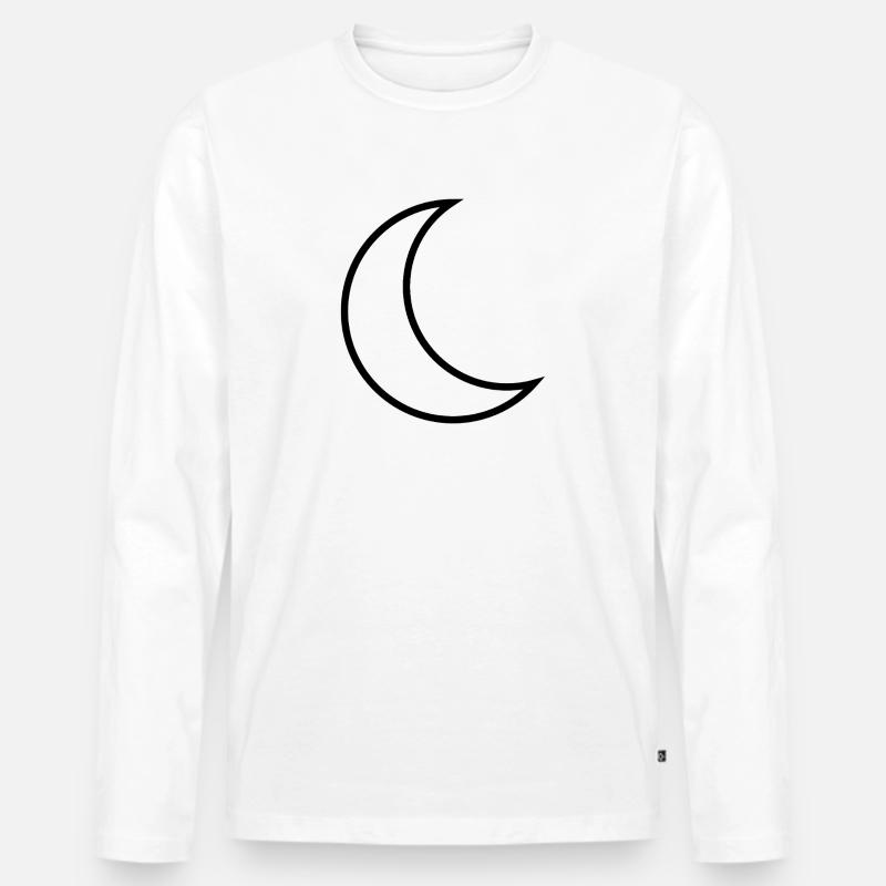 Half Moon - Männer Premium Bio Langarmshirt - Weiß