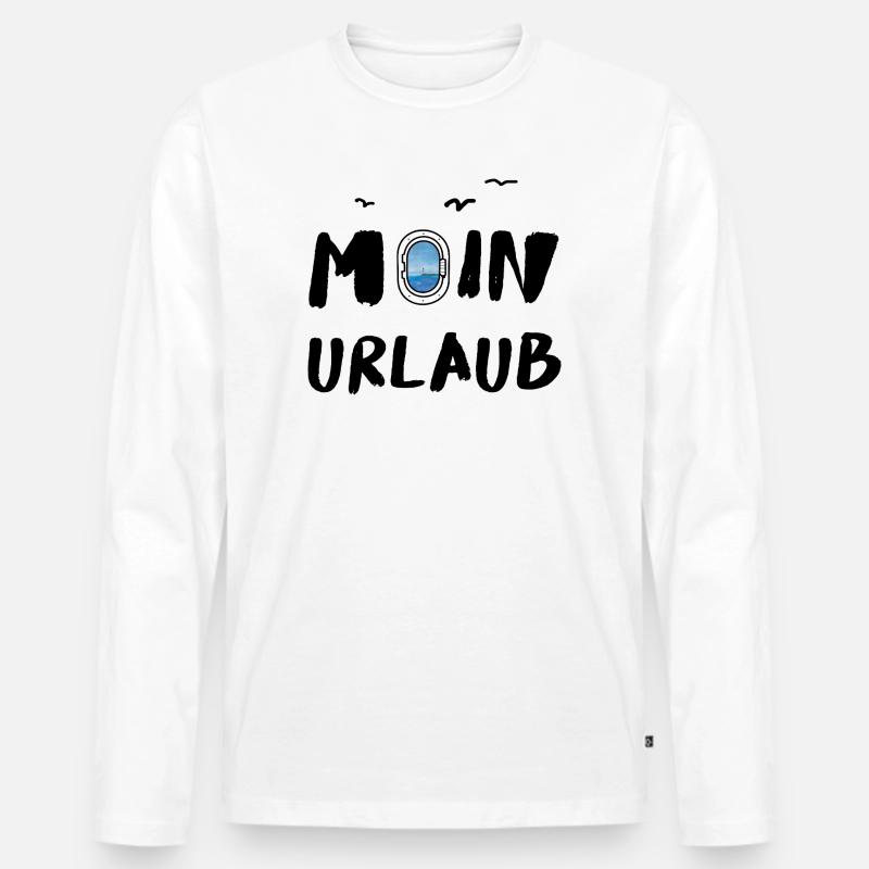 moin urlaub - Männer Premium Bio Langarmshirt - Weiß