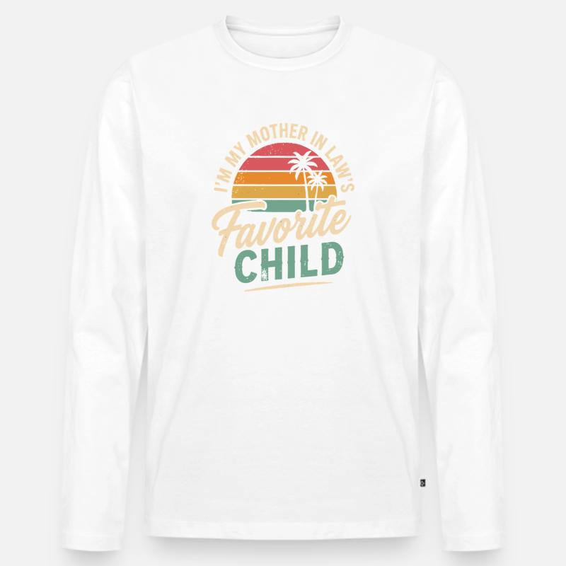 Lieblingskind der Schwiegermutter - Männer Premium Bio Langarmshirt - Weiß