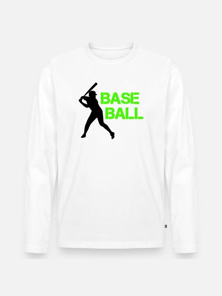 Baseball Neon Grunge Font - Men's Premium Organic Long Sleeve Shirt - white