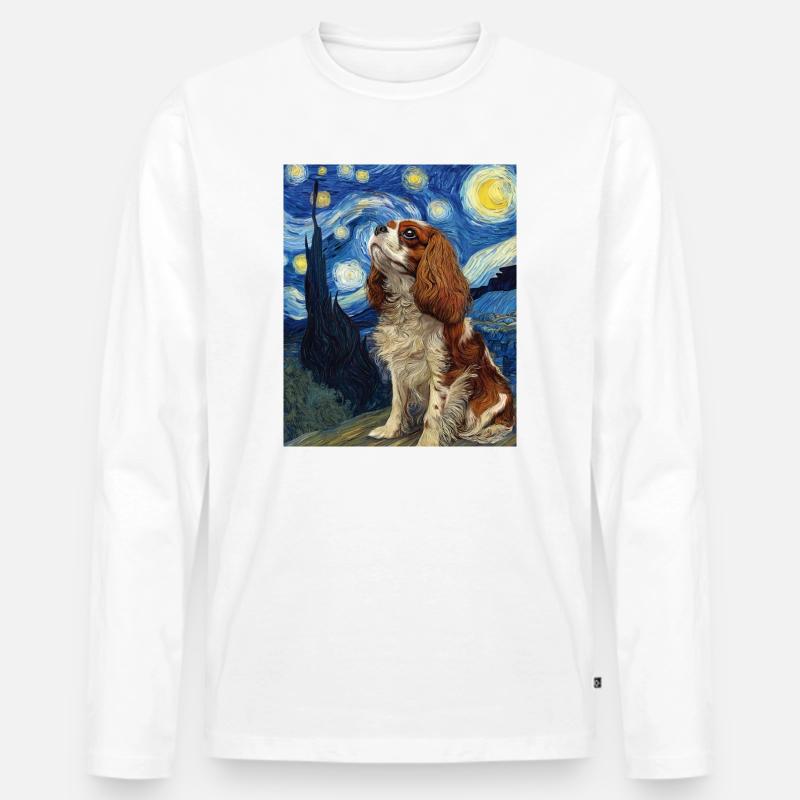 Cavalier King Charles Spaniel - Männer Premium Bio Langarmshirt - Weiß