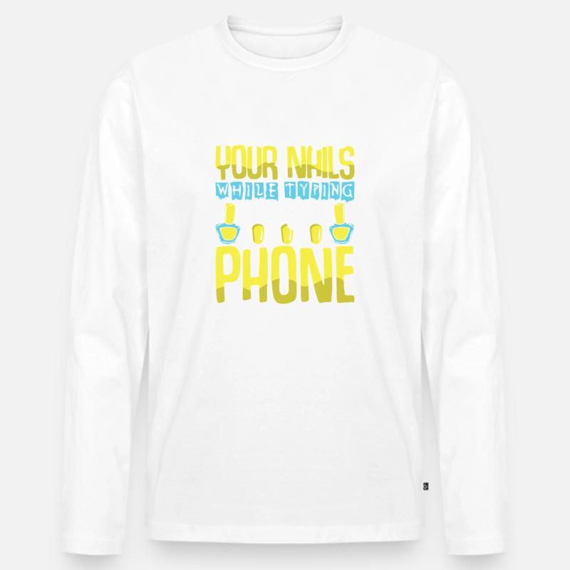 Nageldesigner Nageldesignerin Kosmetik Nagelstudio - Männer Premium Bio Langarmshirt - Weiß