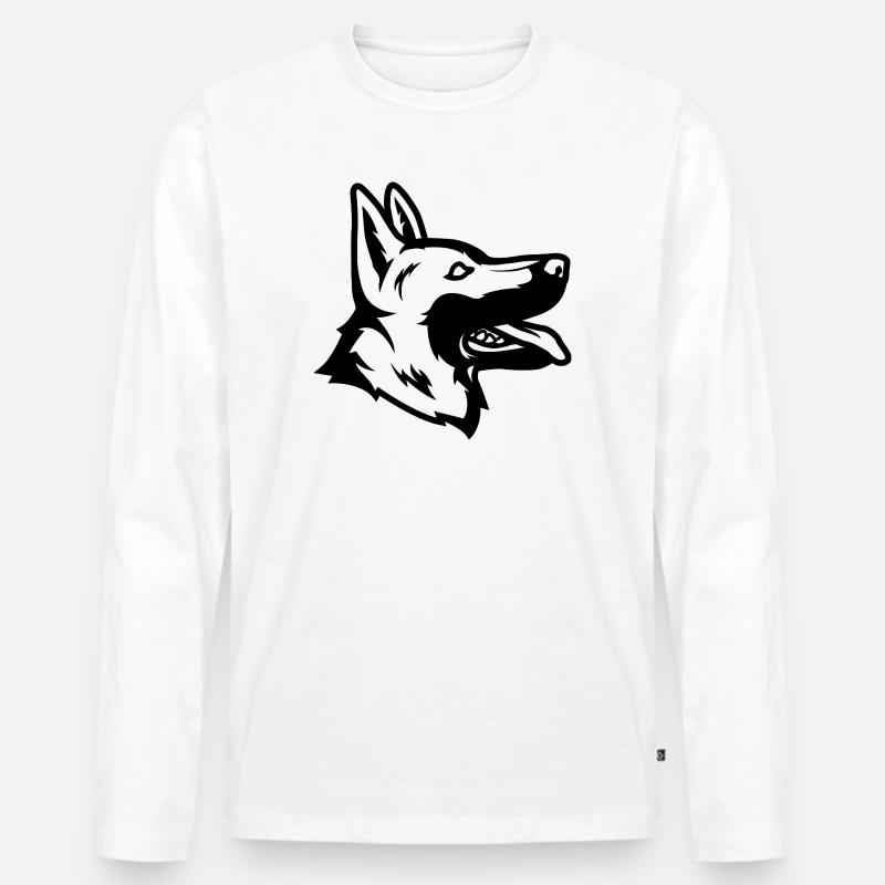 Deutscher Schäferhund - Männer Premium Bio Langarmshirt - Weiß