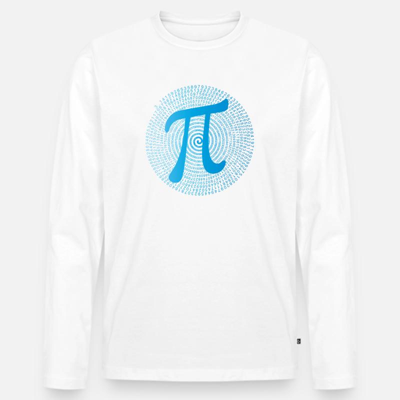 π (pi) in Data Spiral - Männer Premium Bio Langarmshirt - Weiß