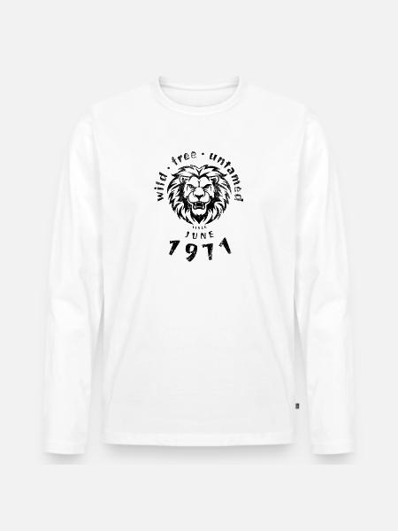 Wild, free & untamed since 06/1971 - Men's Premium Organic Long Sleeve Shirt - white