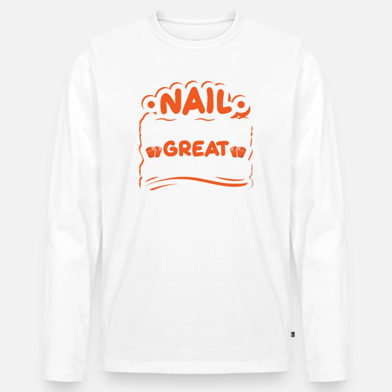Nageldesigner Nageldesignerin Kosmetik Nagelstudio - Männer Premium Bio Langarmshirt - Weiß