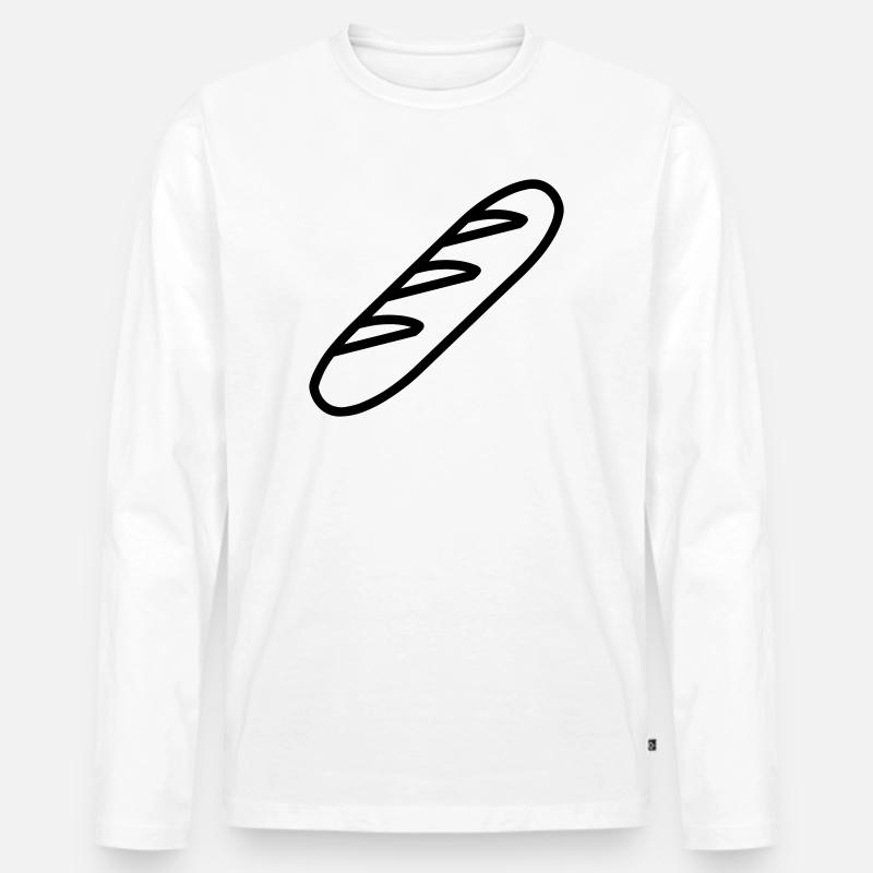 baguette_ - Männer Premium Bio Langarmshirt - Weiß