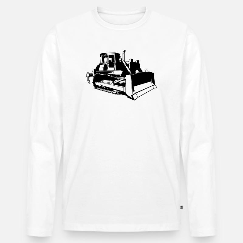 Bulldozer - Männer Premium Bio Langarmshirt - Weiß