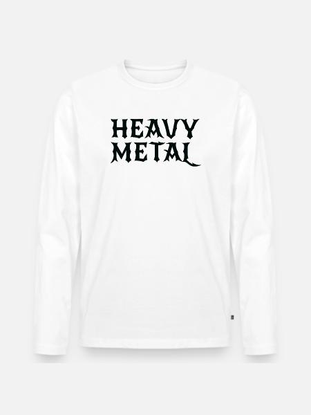 Heavy Metal Gothic logo - Men's Premium Organic Long Sleeve Shirt - white