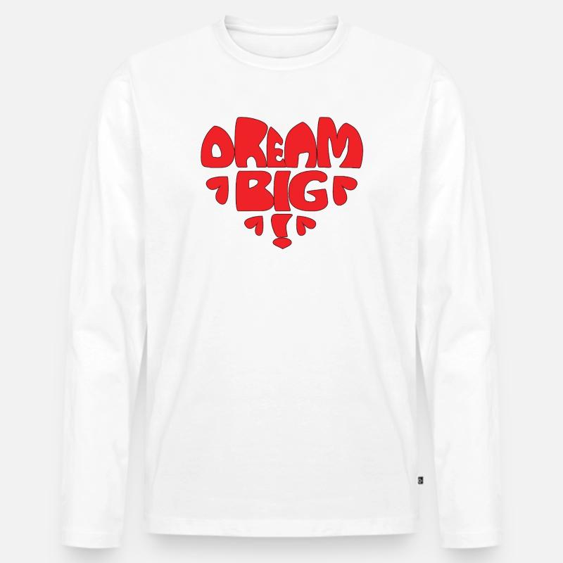 Dream Big! rot - Männer Premium Bio Langarmshirt - Weiß