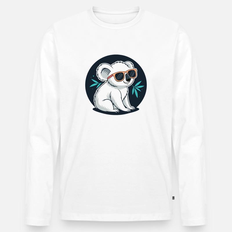 Koala-Chic-Sonnenbrillen - Männer Premium Bio Langarmshirt - Weiß