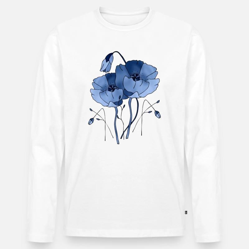 Blumen - Männer Premium Bio Langarmshirt - Weiß