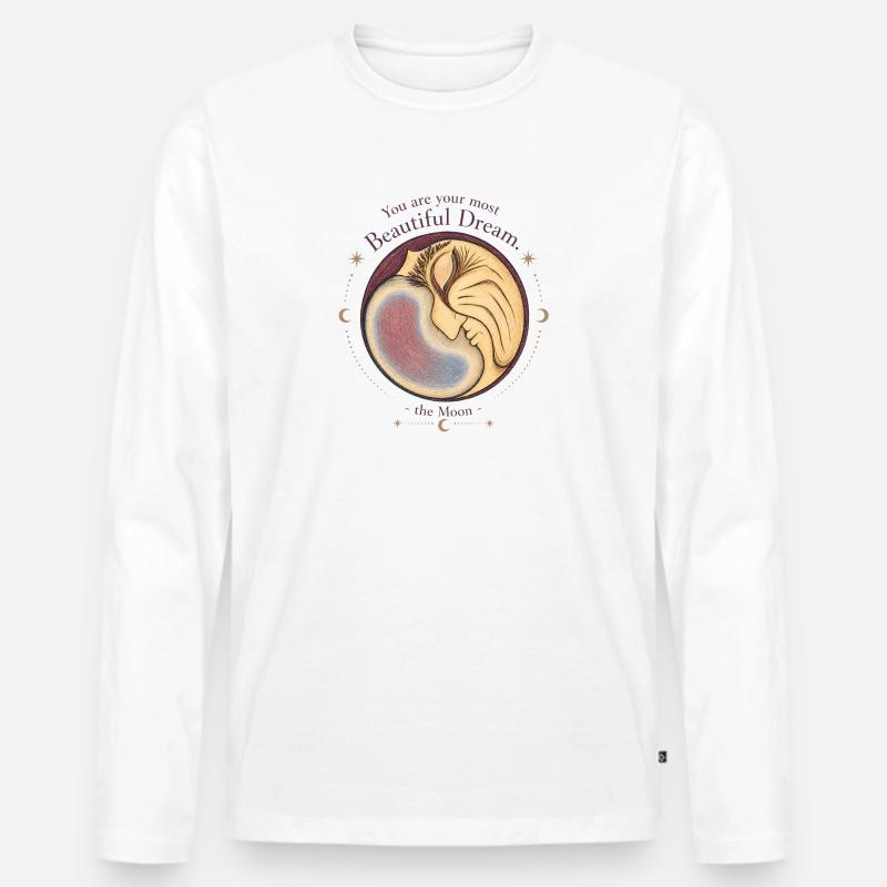 Wunderschöner Traummond - Männer Premium Bio Langarmshirt - Weiß
