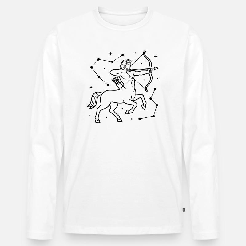 Sternzeichen Schütze - Männer Premium Bio Langarmshirt - Weiß